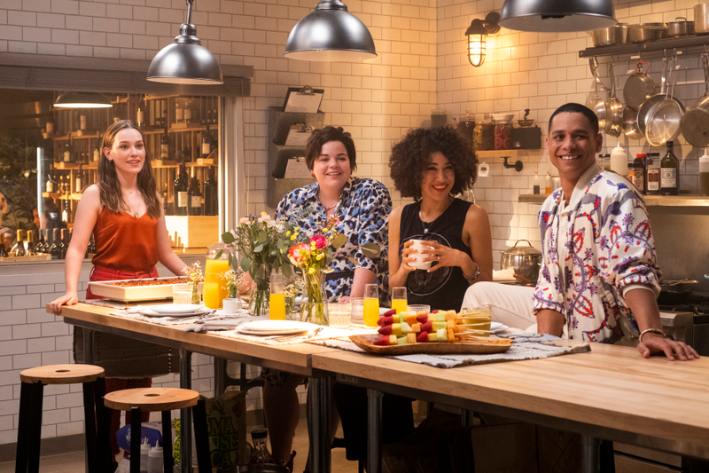 Victoria Pedretti, Melanie Field, Marielle Scott, and Charlie Barnett